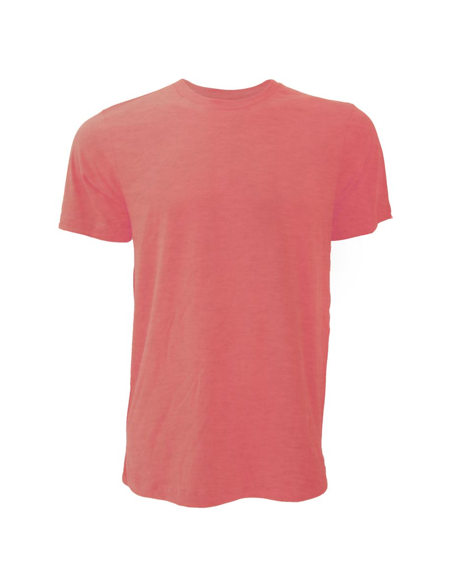 Canvas Unisex Jersey Crew Neck T-Shirt / Mens Short Sleeve T-Shirt - Heather Red