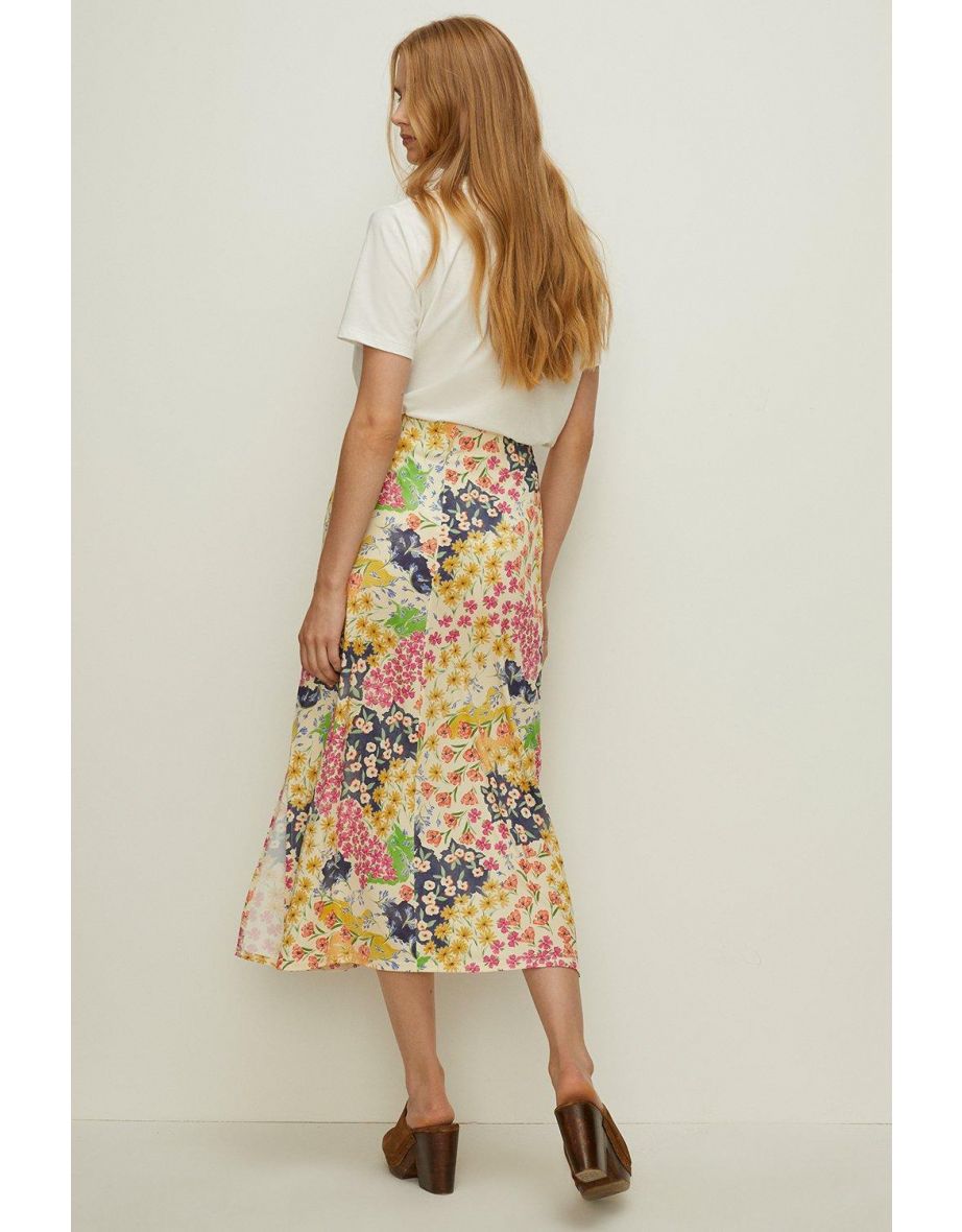 Slinky Jersey Floral Midi Skirt - 2