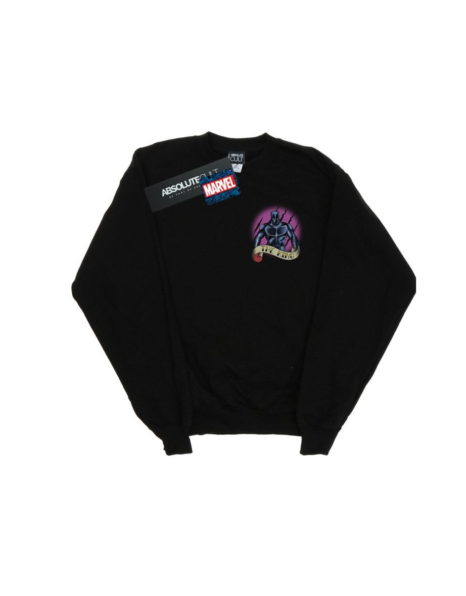 Marvel Boys Black Panther Tattoo Breast Print Sweatshirt - Black - 1