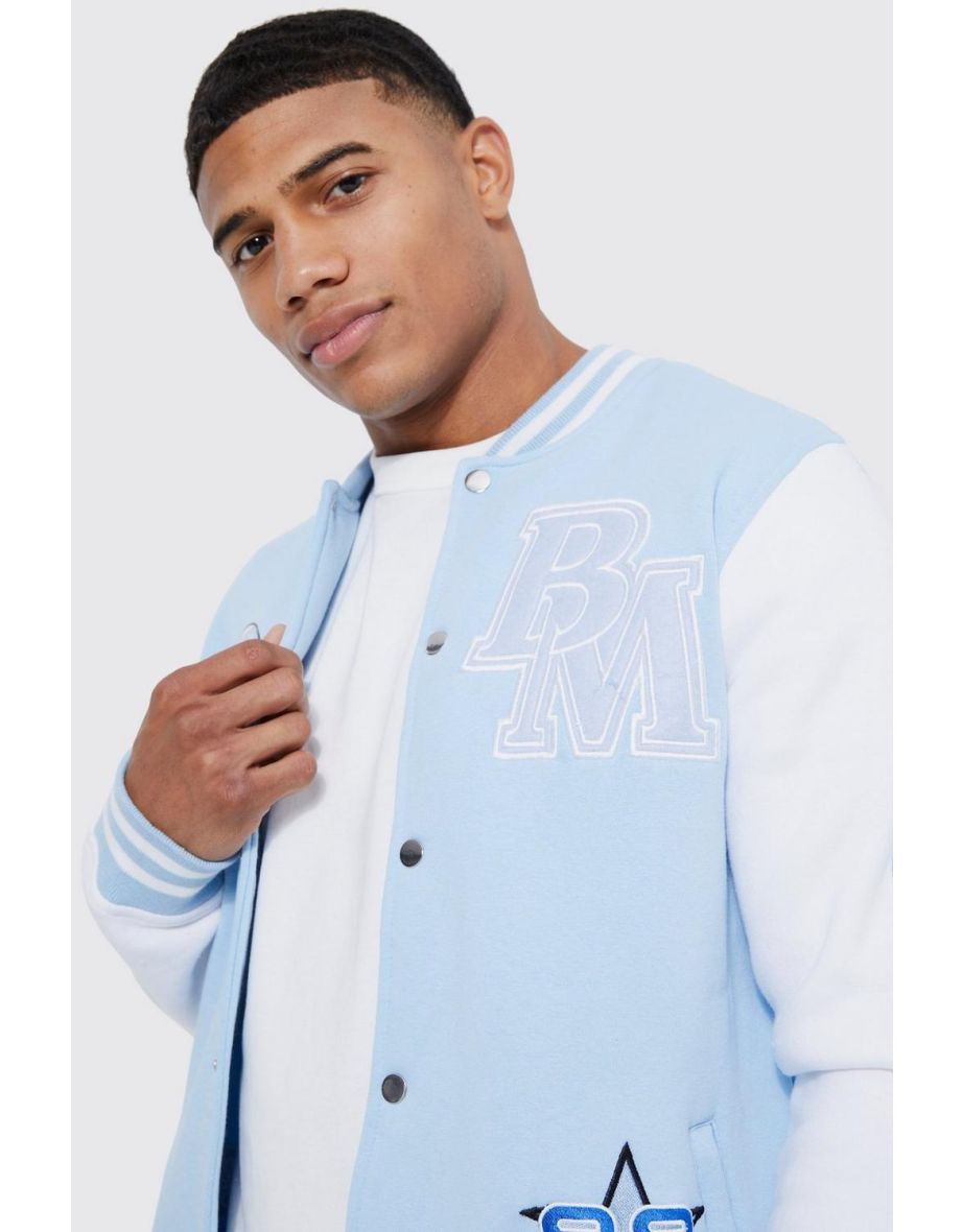 Varsity jacket light blue sale