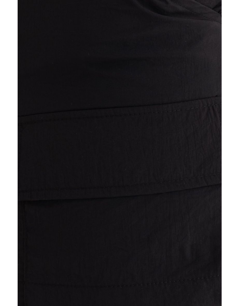 High Waist Parachute Mini Skirt with a Pocket detail - 4