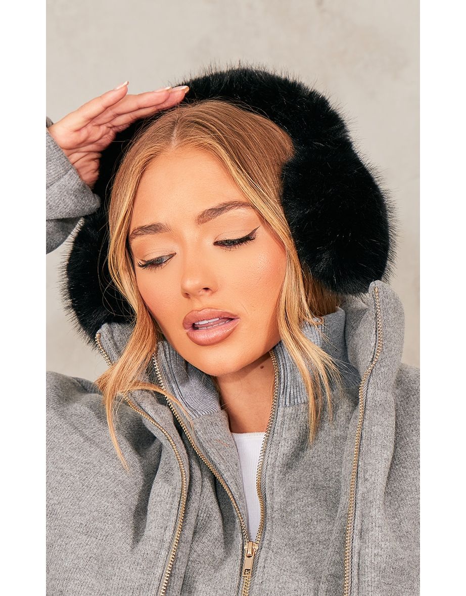 Black Fluffy Ear Muffs