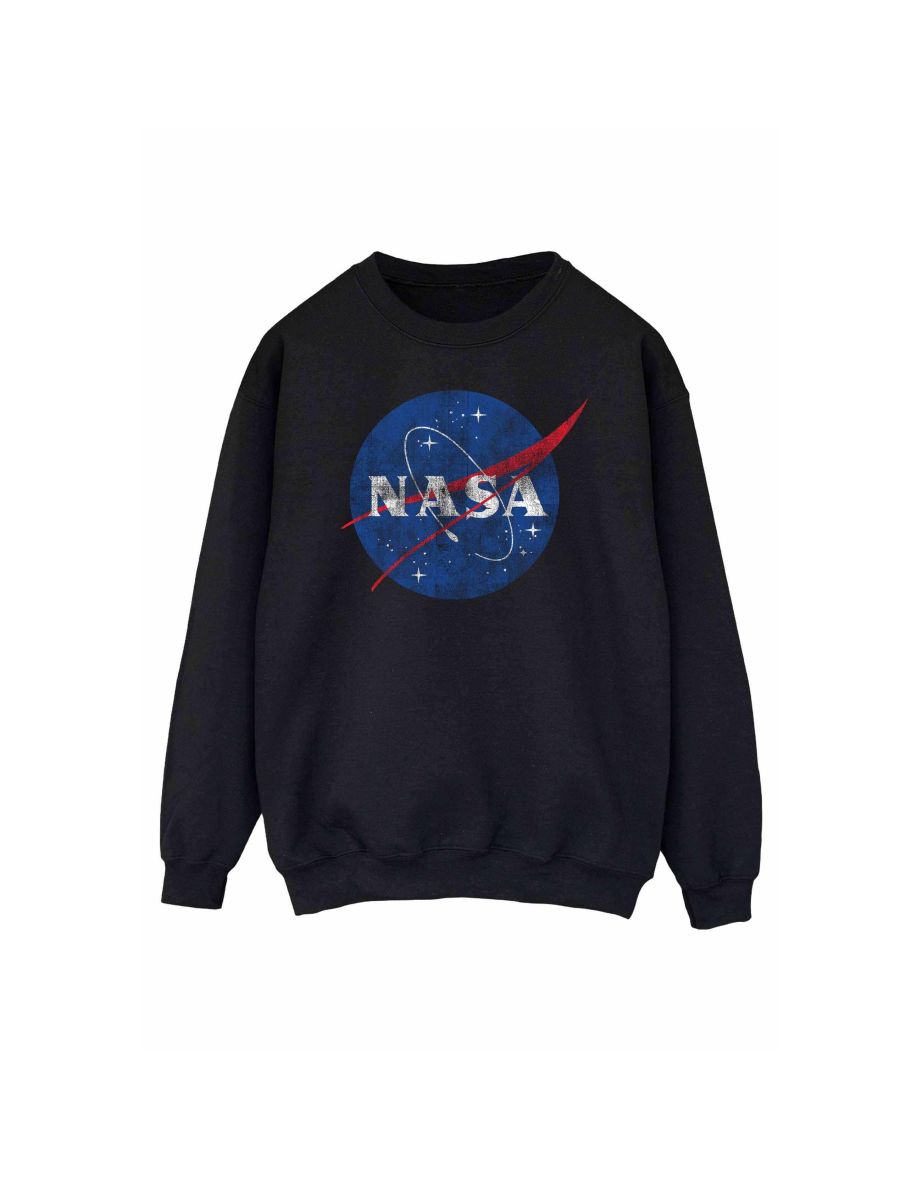 NASA Womens/Ladies Insignia Distressed Sweatshirt - Black - 3