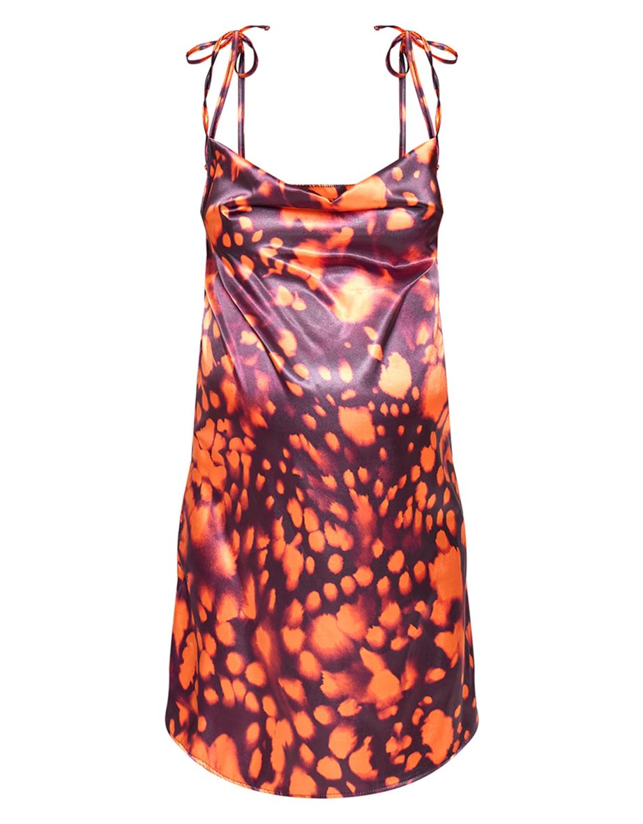 Maternity Orange Multi Printed Cowl Neck Mini Dress - 4