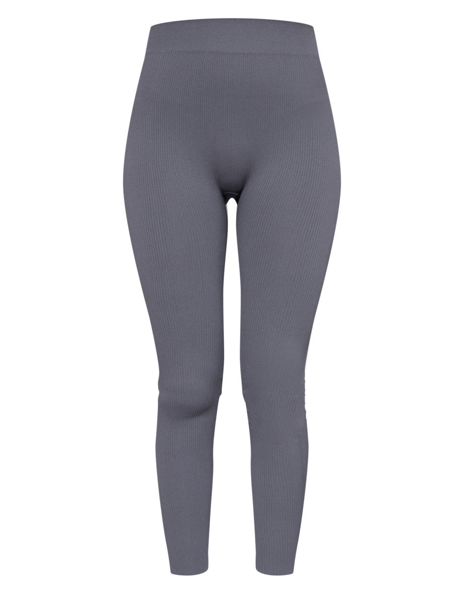 Tall Steel Blue Contour Rib High Waisted Leggings - 4