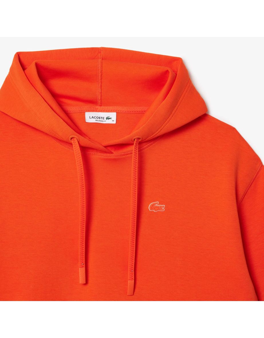 Women's Lacoste Short Cut Cotton Hoodie in Orange - 5