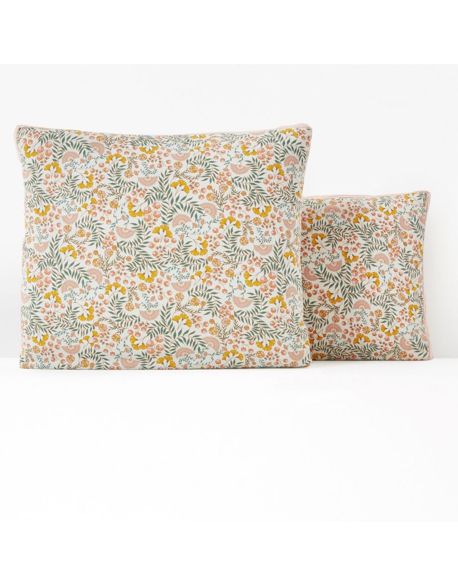 MAJARI Washed Cotton Floral Pillowcase