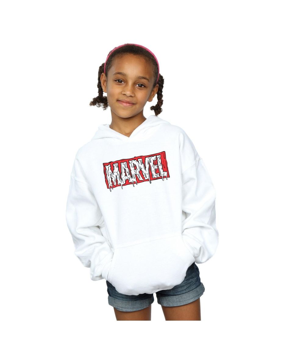 Shop Marvel Girls Drip Logo Hoodie White Online in Bahrain VogaCloset