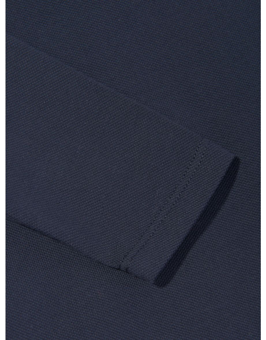 Baby Boys Long Sleeve Polo Shirt in Navy - 3