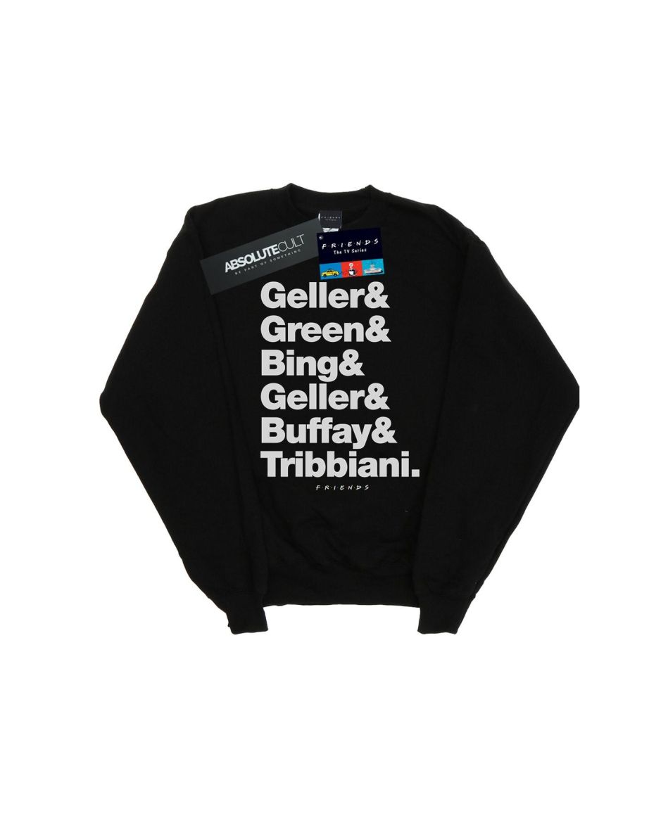 Friends Girls Surnames Text Sweatshirt - Black