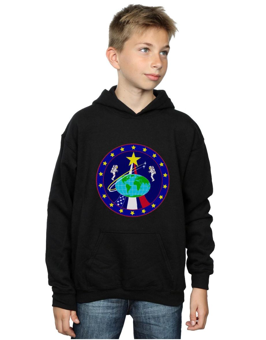 NASA Boys Classic Globe Astronauts Hoodie - Black