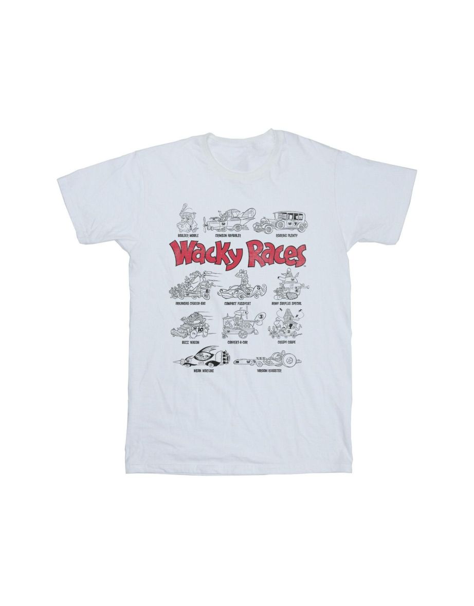 Wacky Races Mens Car Lineup T-Shirt - White