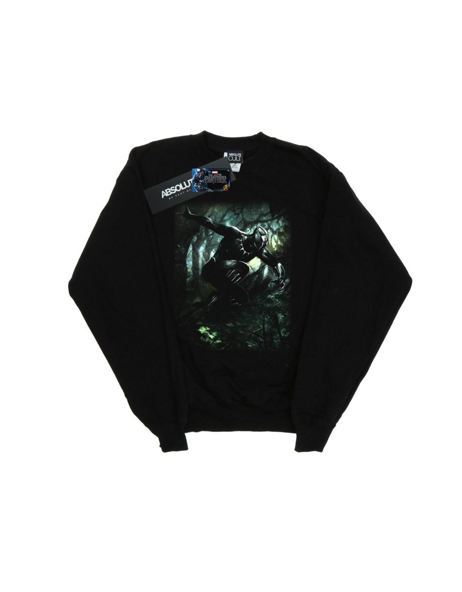 Marvel Boys Black Panther Jungle Run Sweatshirt - Black - 1