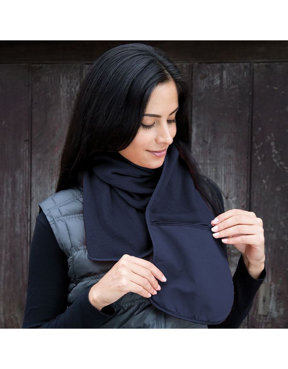 Result Active Anti-Pilling Fleece Winter Scarf With Zip Pocket - Navy