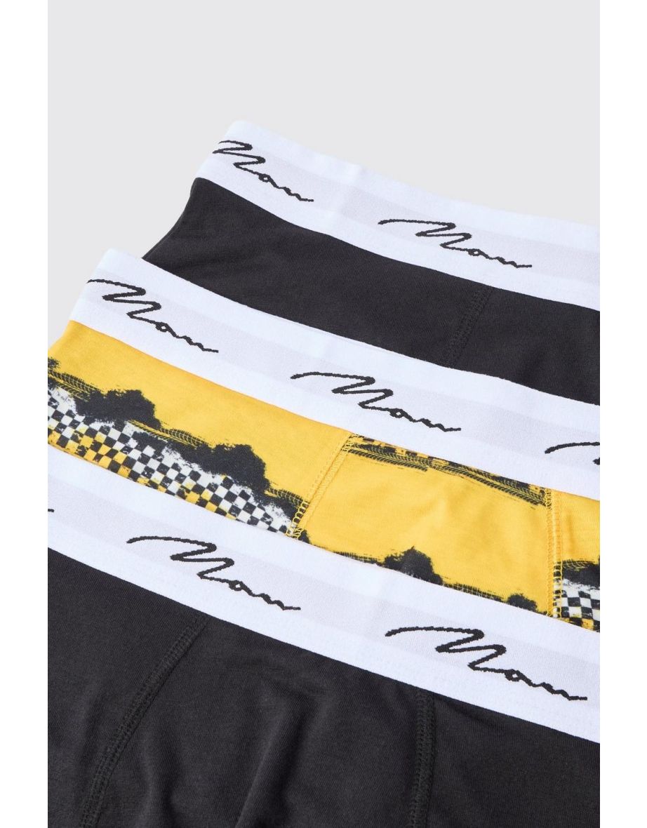 3 Pack Man Moto Printed Boxers - yellow - 3