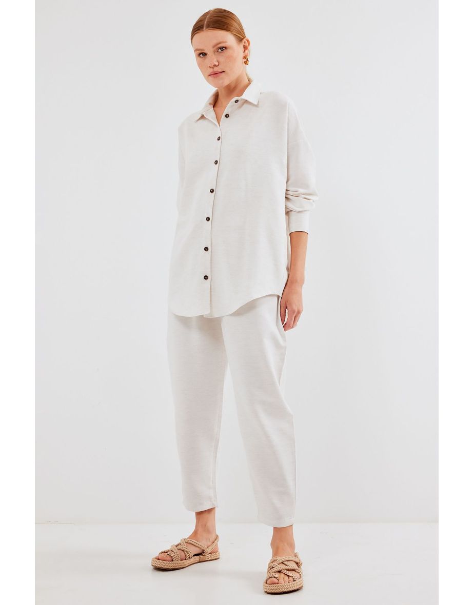 Linen Double Suit - Cream