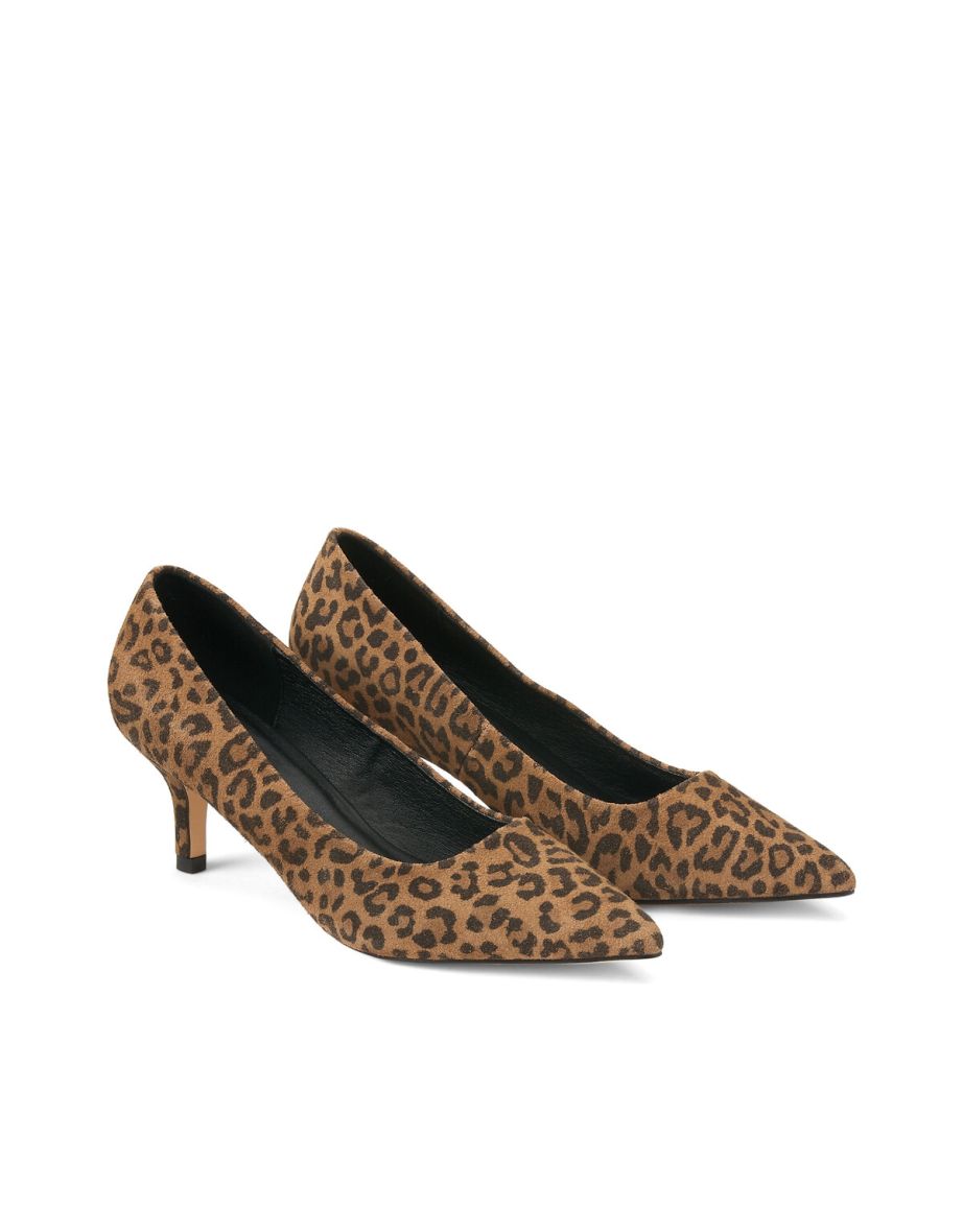 Wide Fit Stiletto Heels in Leopard Print Leather