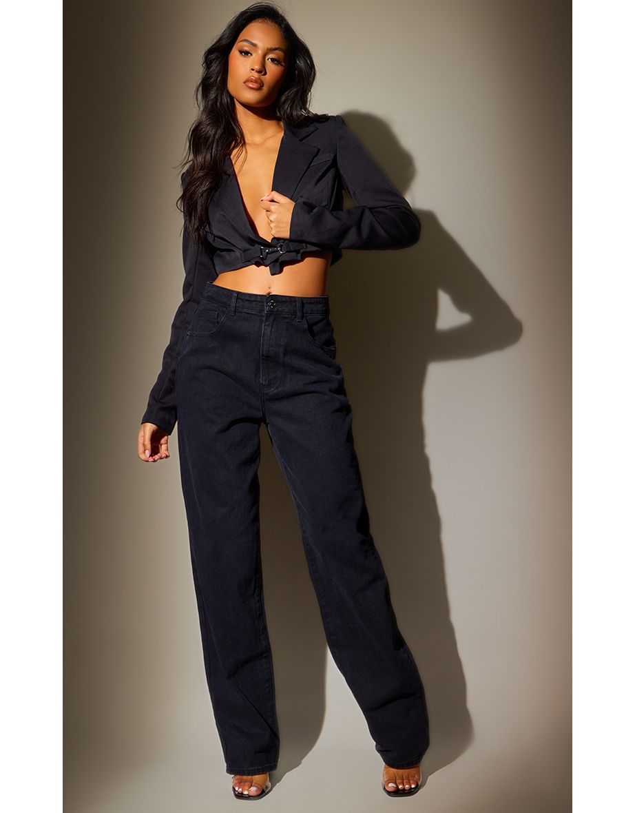 Tall Washed Black Baggy Boyfriend Jeans