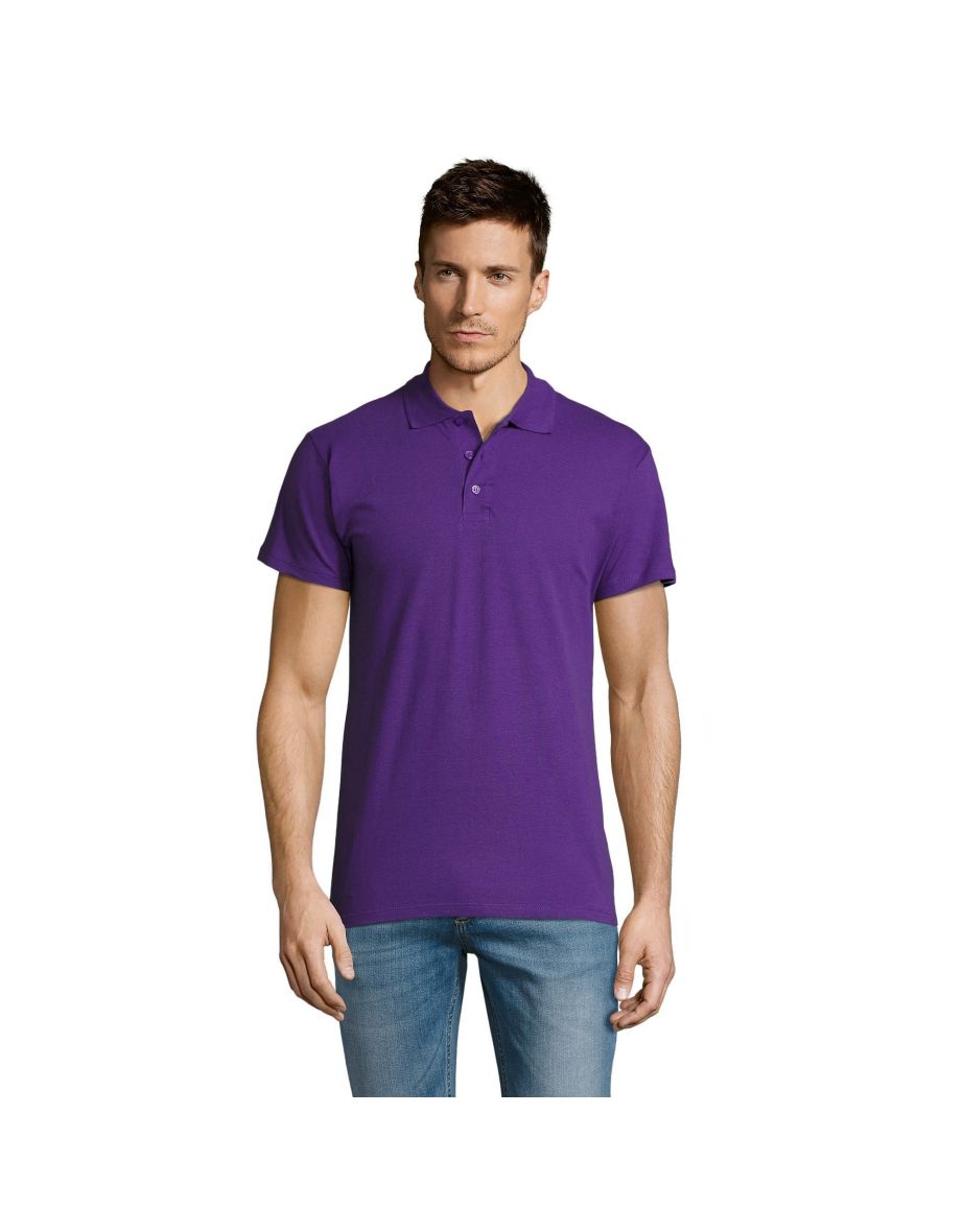 SOLS Mens Summer II Pique Short Sleeve Polo Shirt - Dark Purple - 3