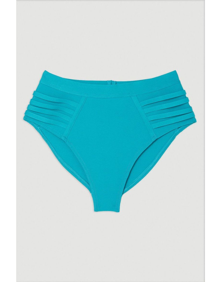 Bandage Sheer Stripe Bikini Bottoms - 3