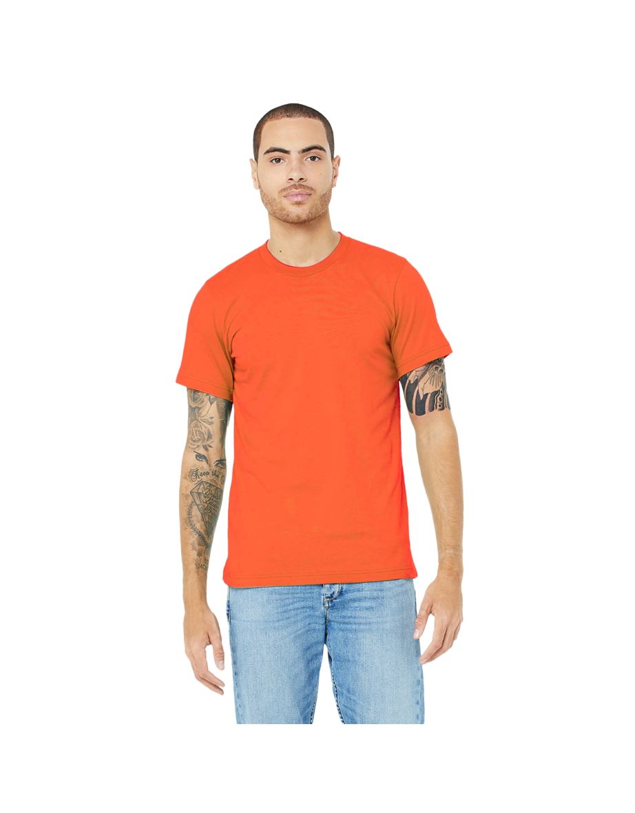 Canvas Unisex Jersey Crew Neck T-Shirt / Mens Short Sleeve T-Shirt - Coral - 2