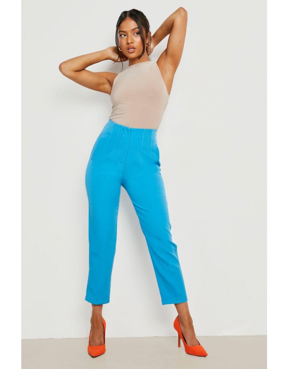 Petite Seam Detail Pocket Tailored Trouser - turquoise - 3