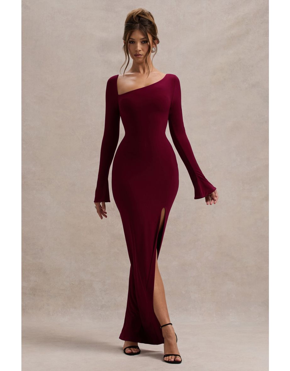 Cosmos | Port Asymmetric Long-Sleeve Split Dress - 4