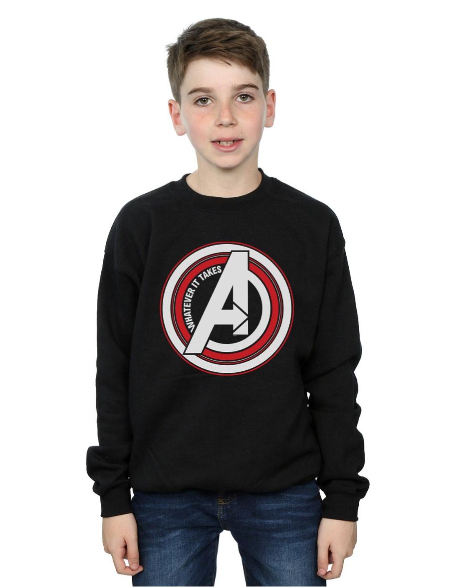 Marvel Boys Avengers Endgame Whatever It Takes Symbol Sweatshirt - Black