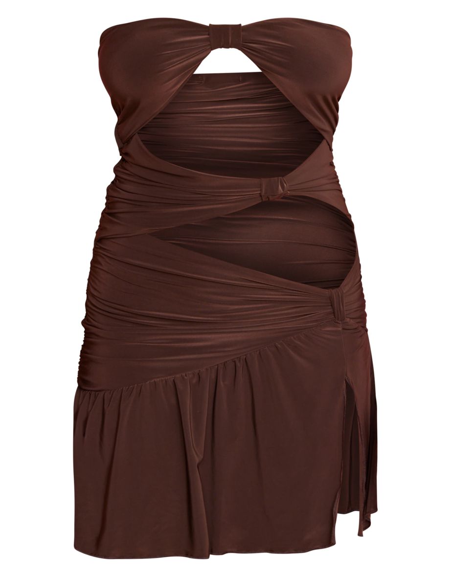 Chocolate Knot Frill Hem Mini Dress - 4