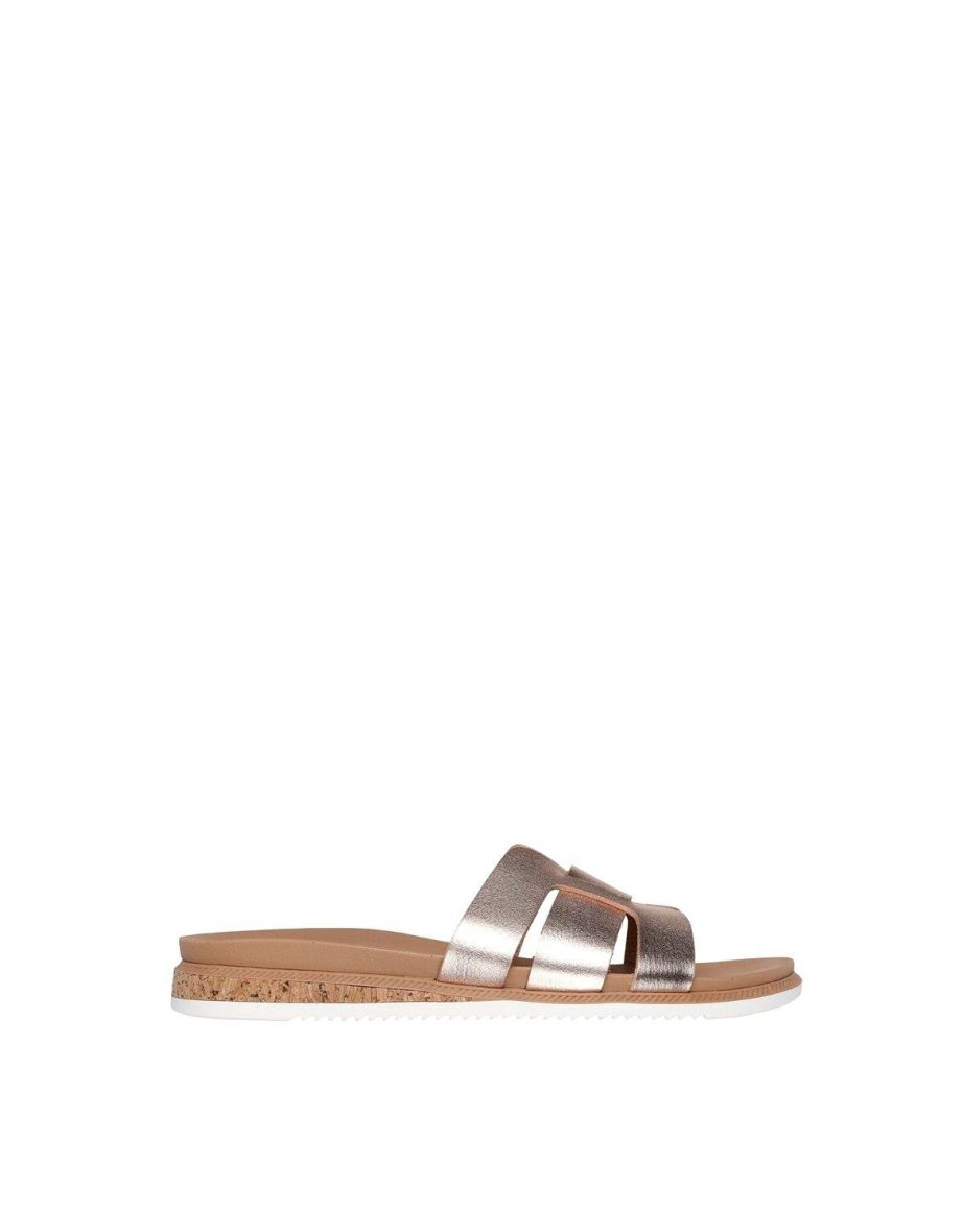 DESERT KISS LOW Double H Strap Slide Rose Gold Duraleather