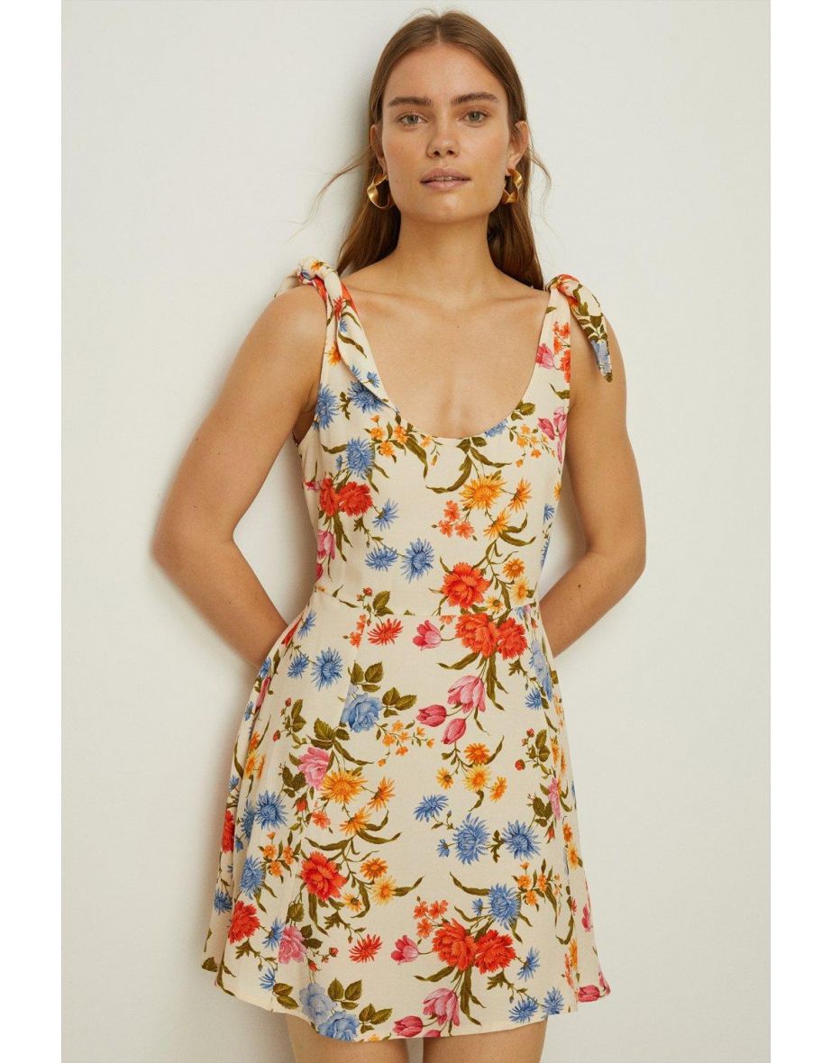 Oasis floral 2025 tie skater dress