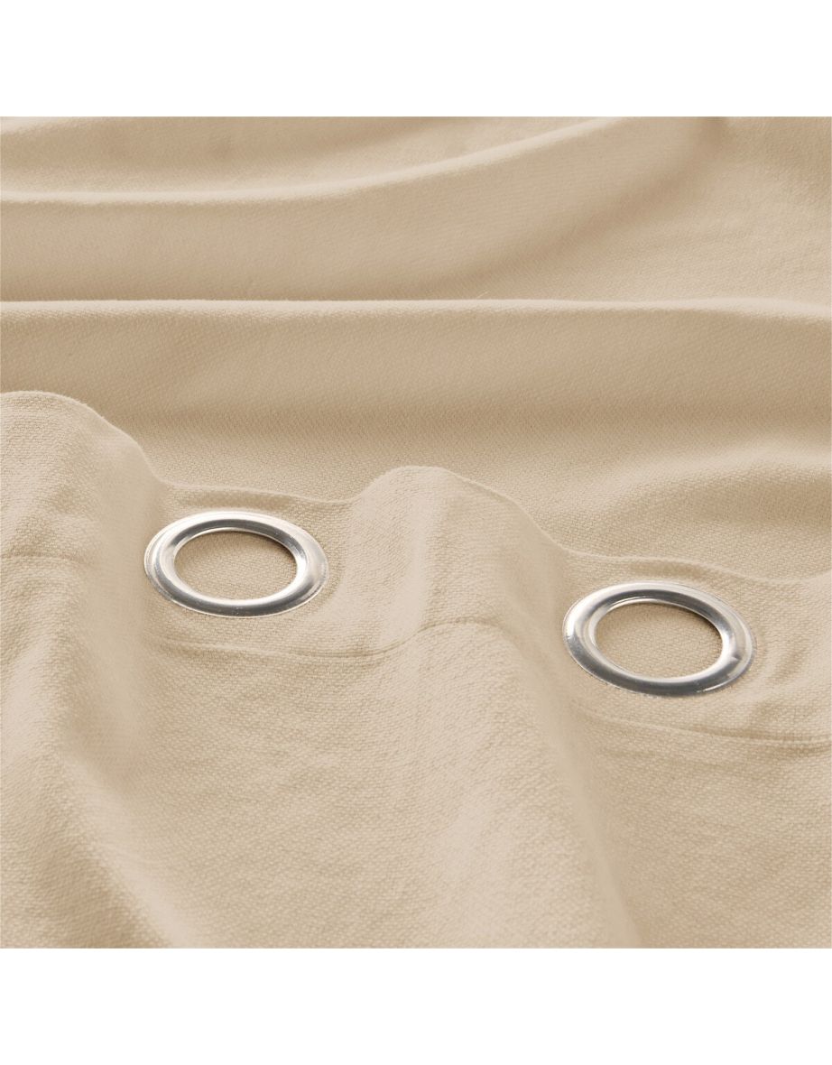 Panama Plain Single Cotton Curtain with Eyelets - 2