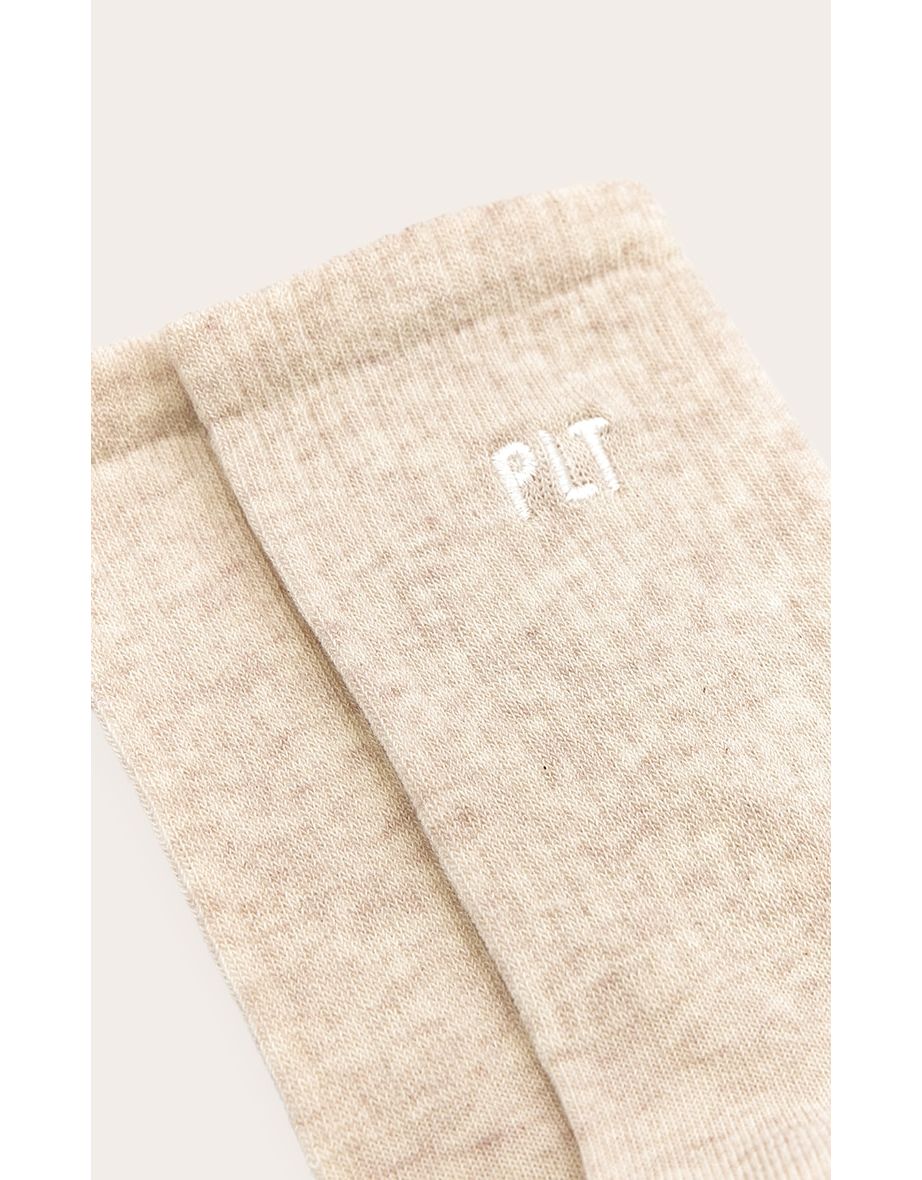 PRETTYLITTLETHING Oatmeal 1 Pack Sock - 2