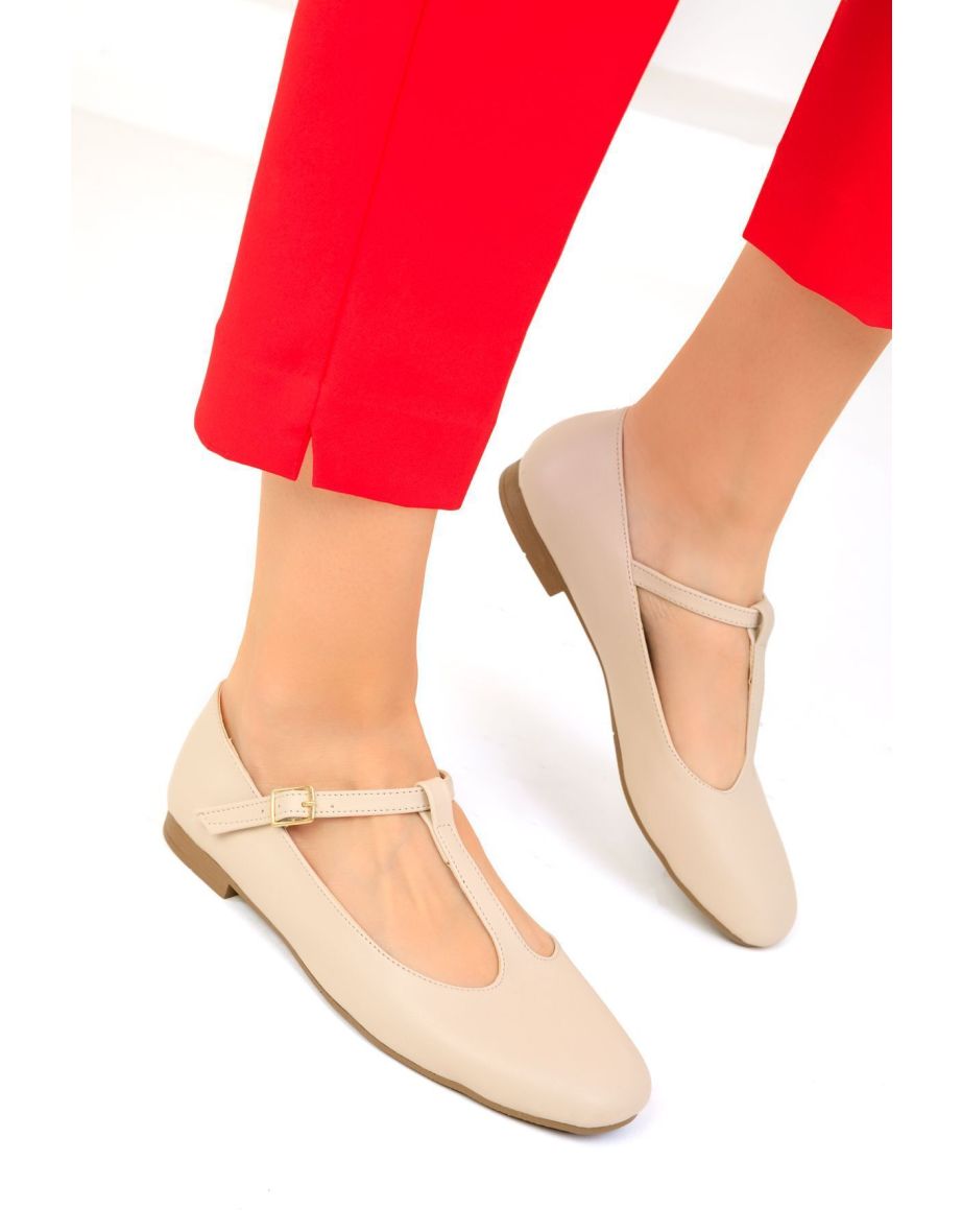 Beige Women's Ballerinas