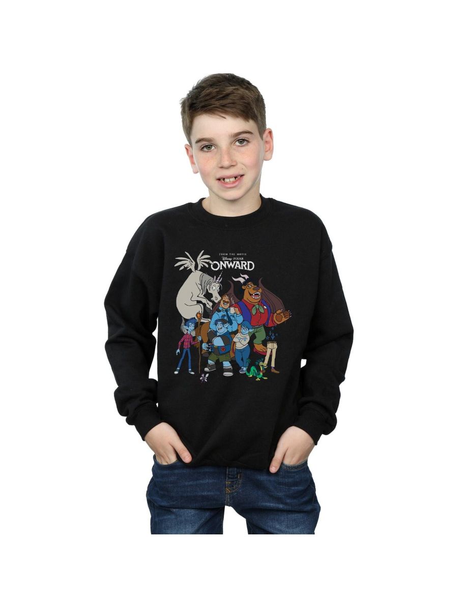 Disney Boys Onward Character Collage Sweatshirt - Black
