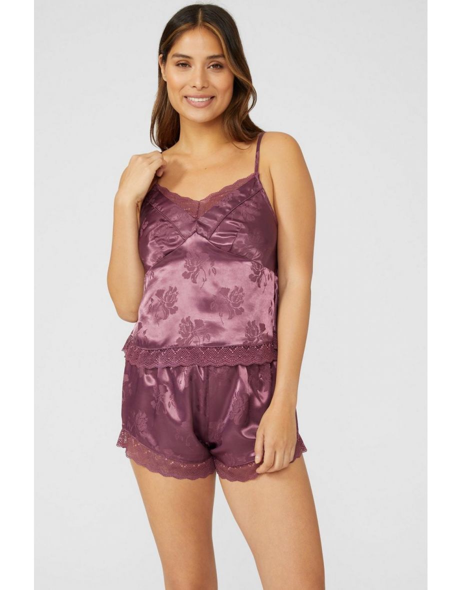 Satin cami nightie, mauve, La Redoute Collections