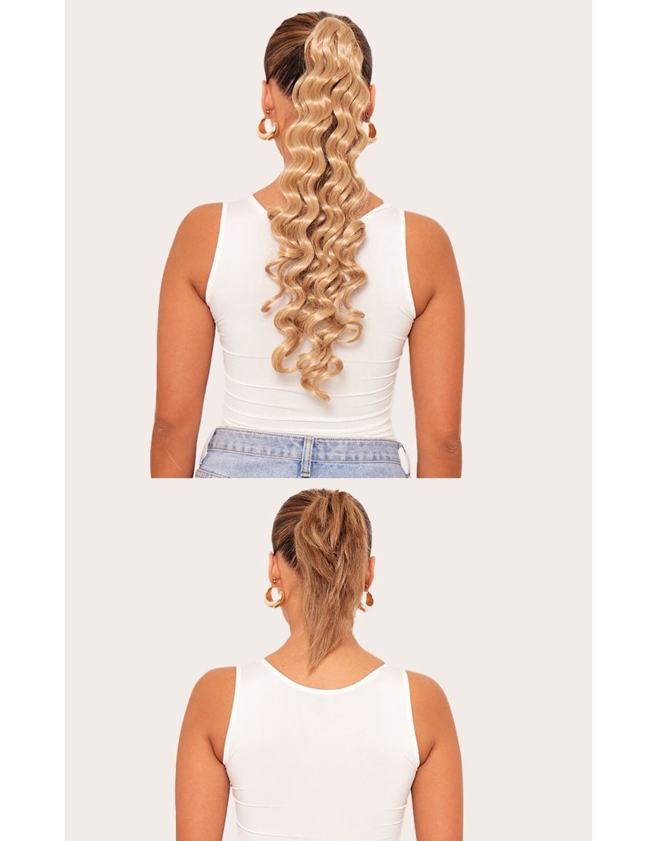 Lullabellz Midi Grande Curly Corkscrew 20" Wraparound Pony Golden Blonde - 3