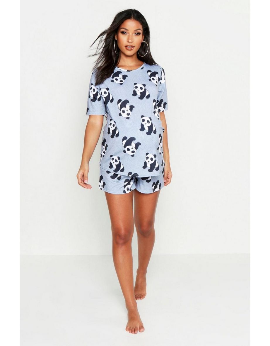 Maternity Panda Short Set - grey - 3
