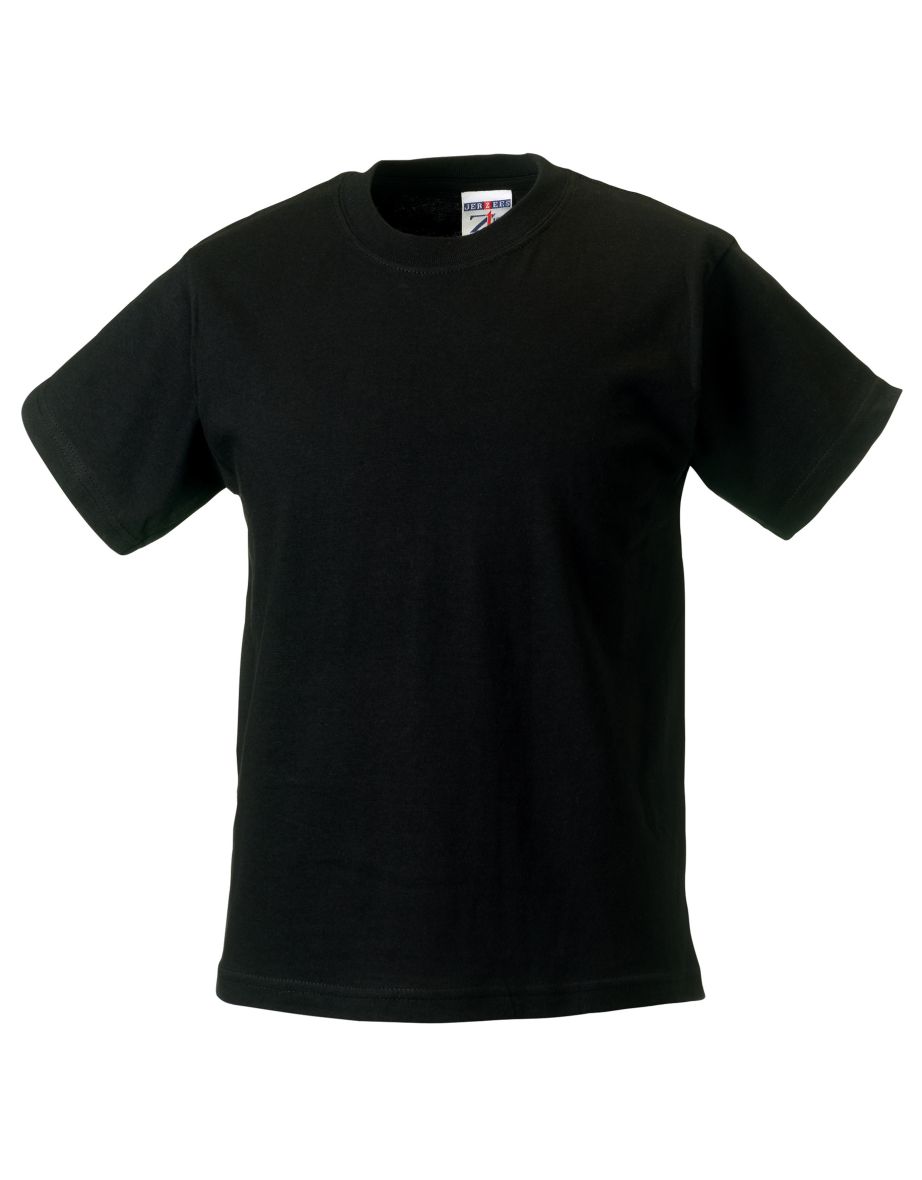Jerzees Schoolgear Childrens Classic Plain T-Shirt (Pack of 2) - Black