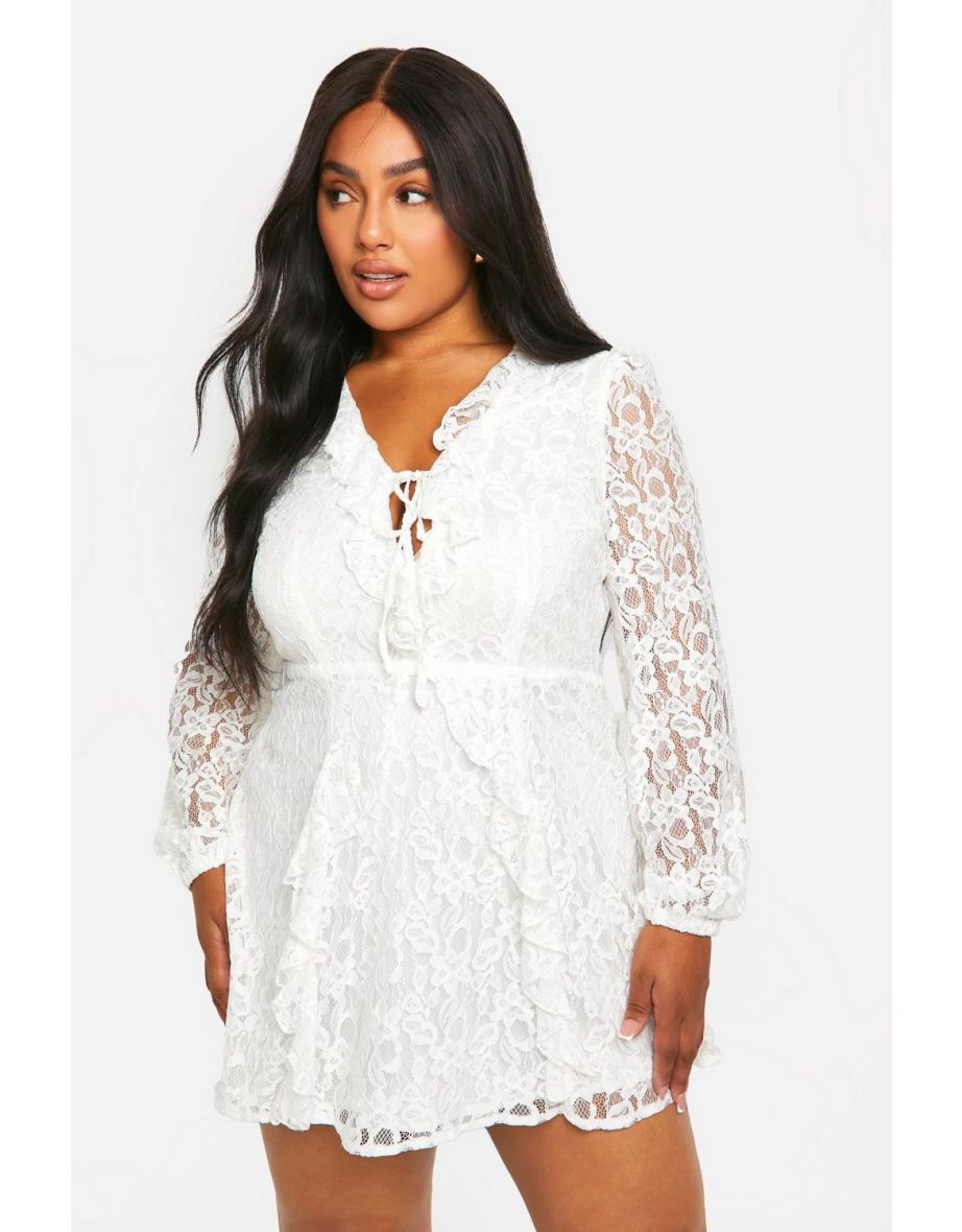 Lace skater dress white hotsell