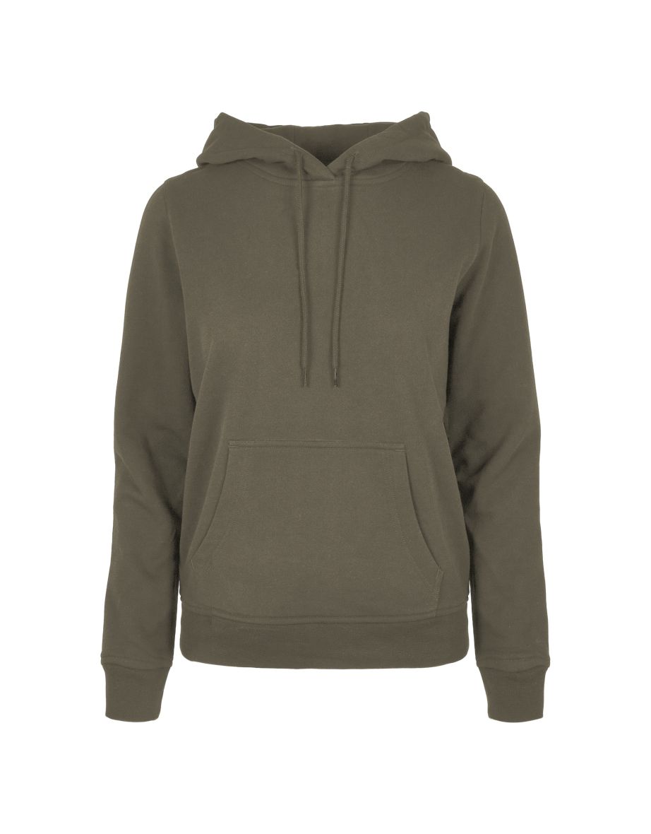 Womens/Ladies Basic Hoodie - Olive