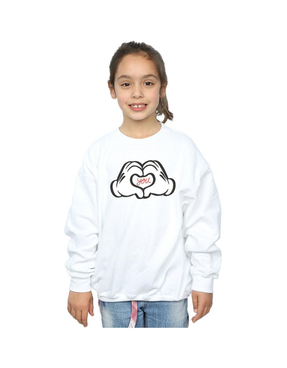 Disney Girls Mickey Mouse Loves You Sweatshirt - White