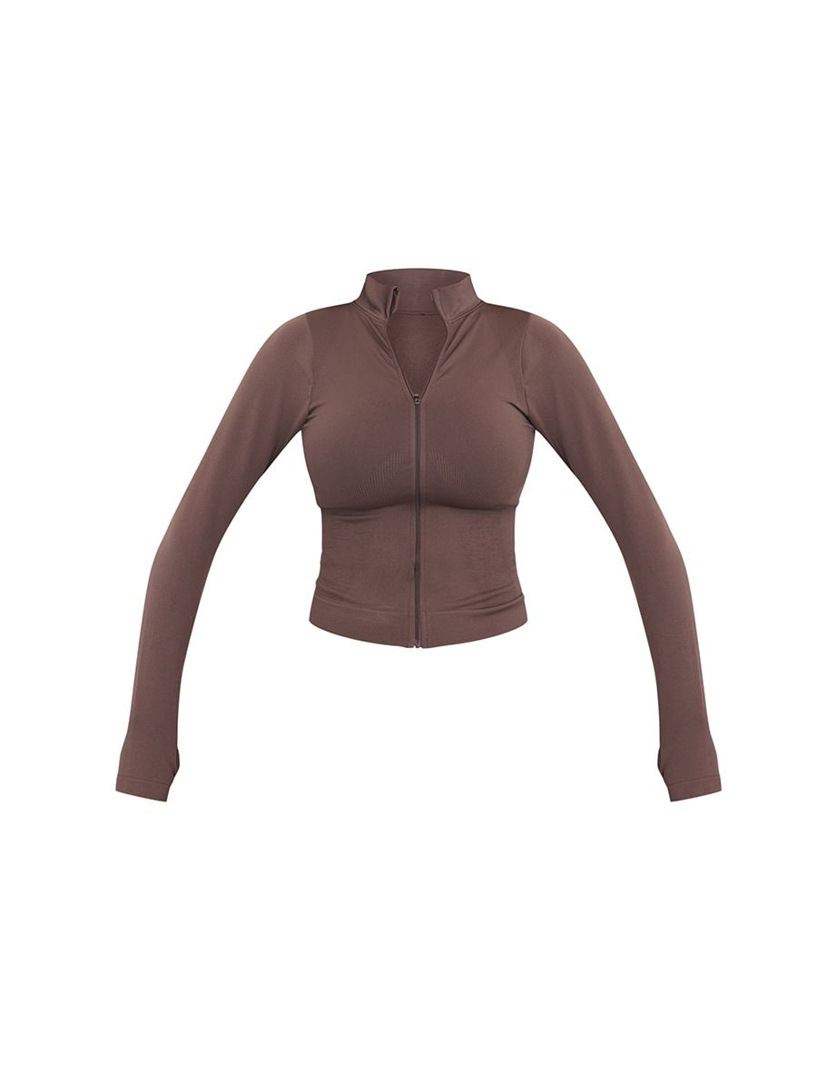 Recycled Chocolate Basic Seamless Jacket - 4