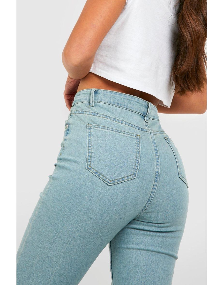 Tall High Waisted Split Hem Flared Jeans - vintage wash - 3