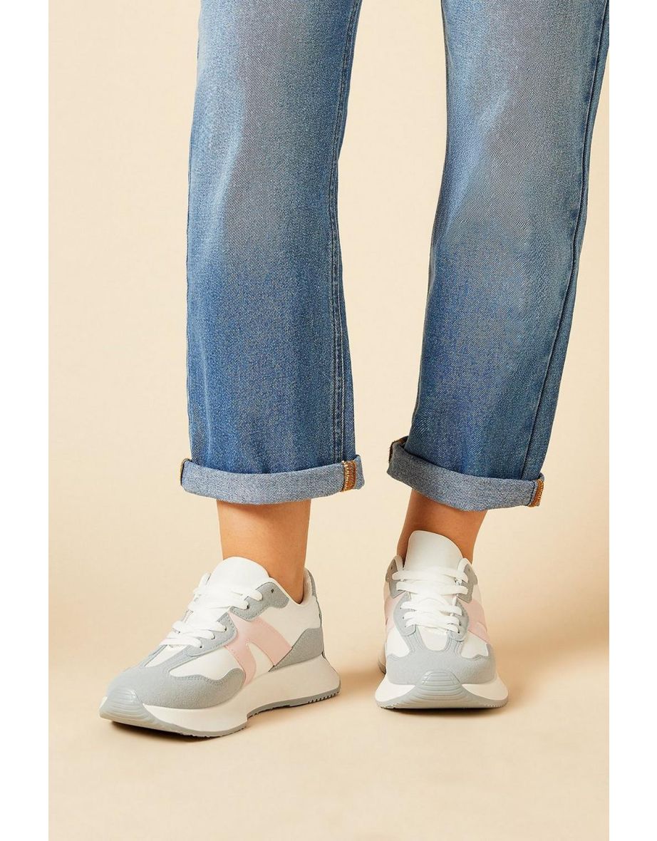 Boston Faux Suede Lace Up Trainers