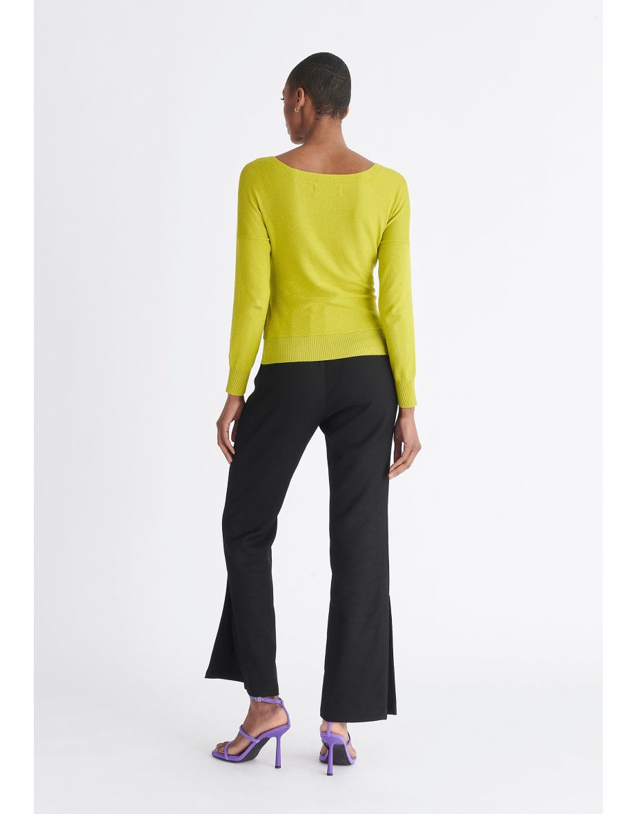 Knitted Wrap Top with Long Sleeves - 6