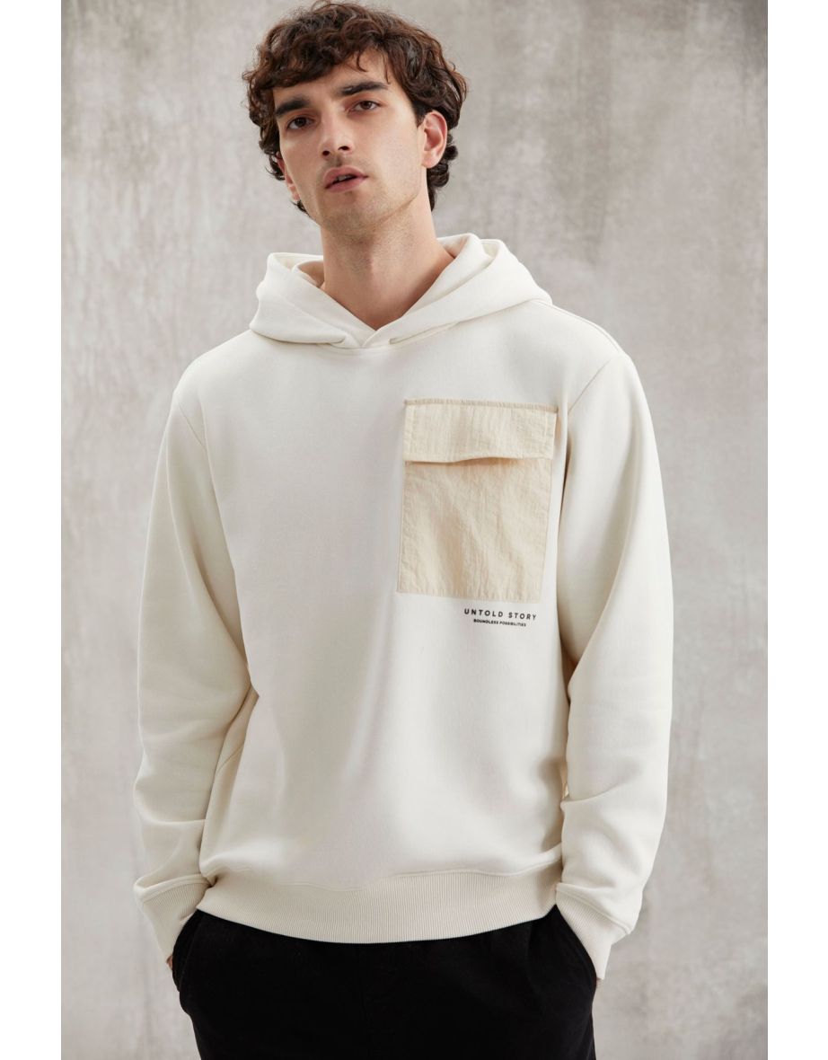 NIKOLA Men's Parachute Fabric 3 Thread Stone Color Sweatshirt