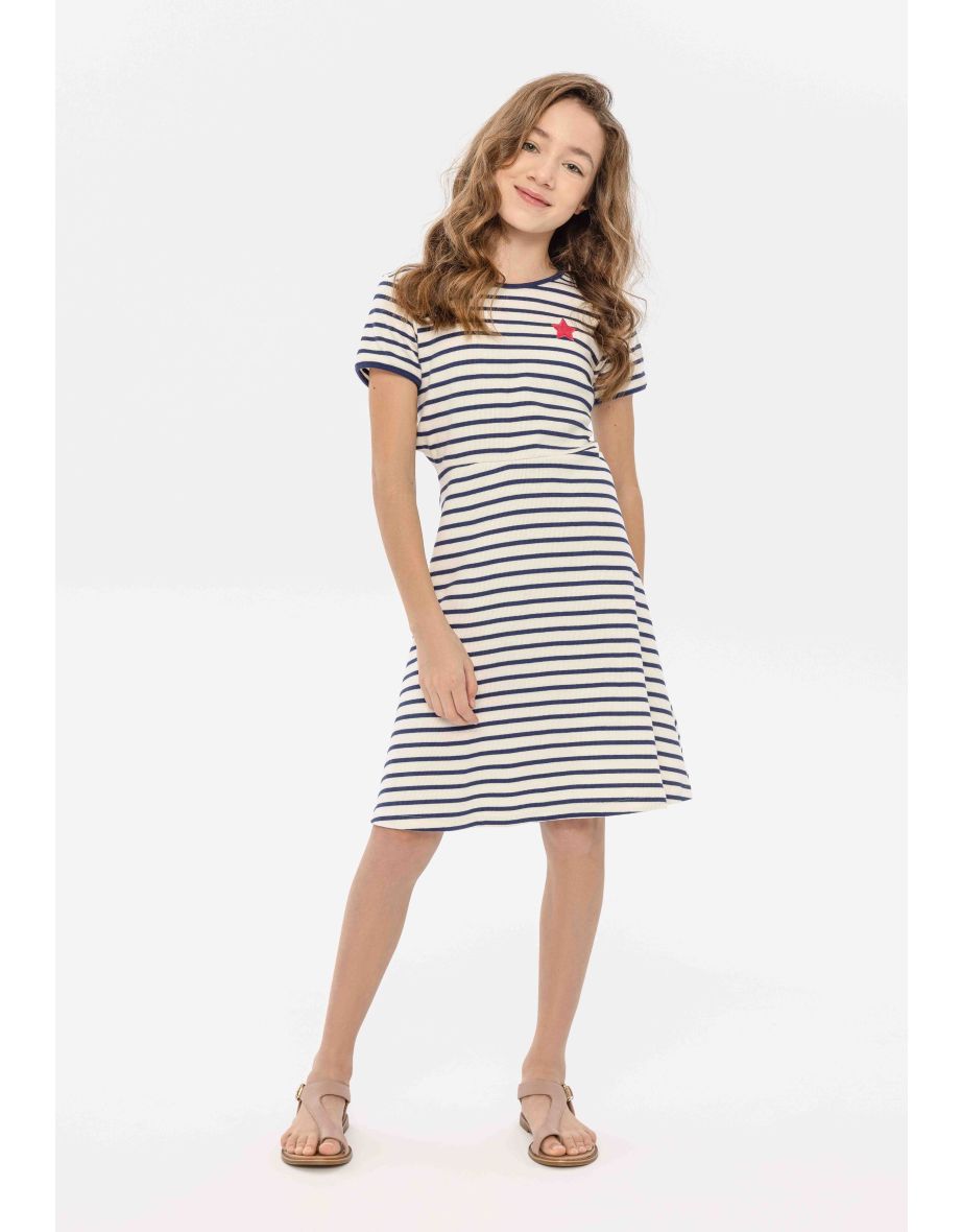 Girls Striped dress with cut-outs