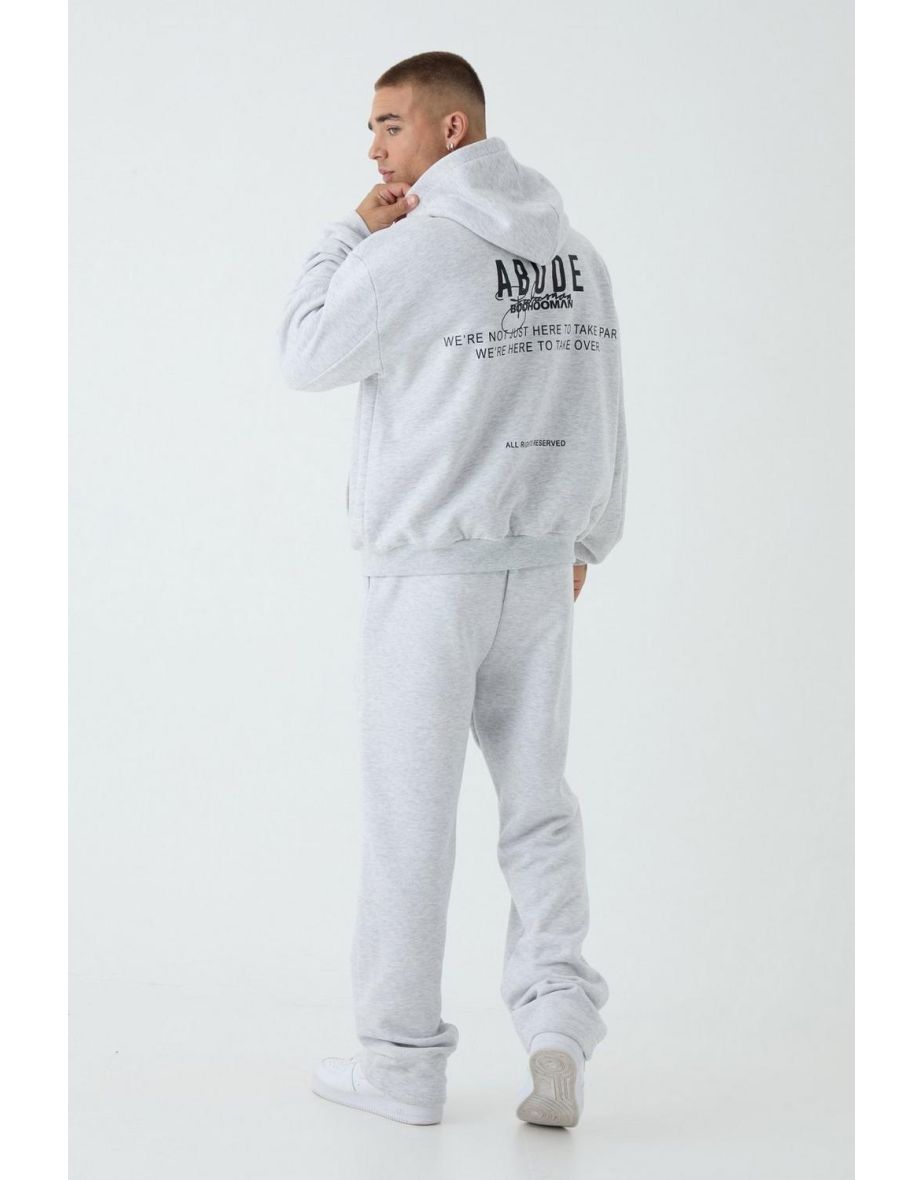 Oversized Boxy ABODE Hoodie - grey marl - 2