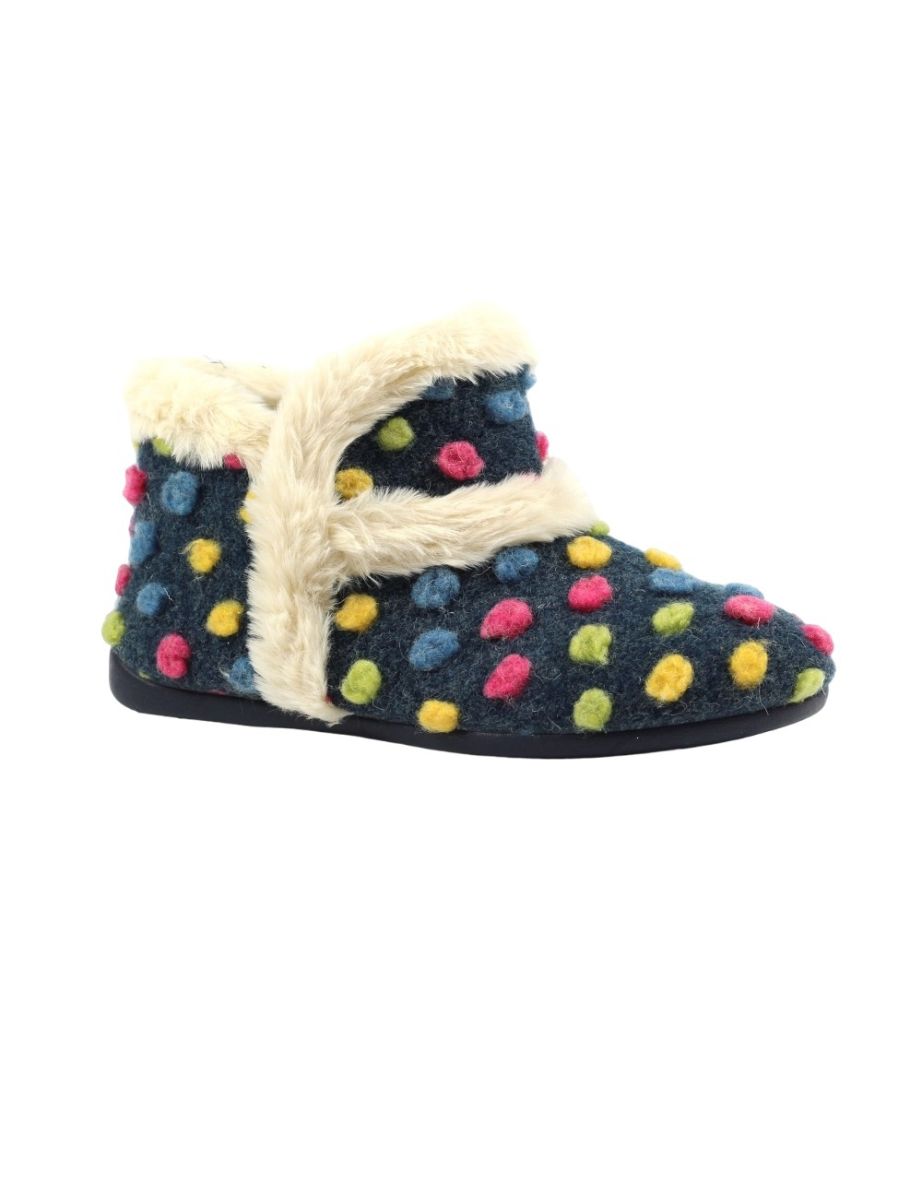 Lunar Womens/Ladies Latte Slipper Boots - Navy
